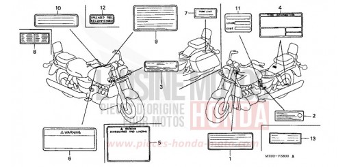 CAUTION LABEL GL1500CV de 1997